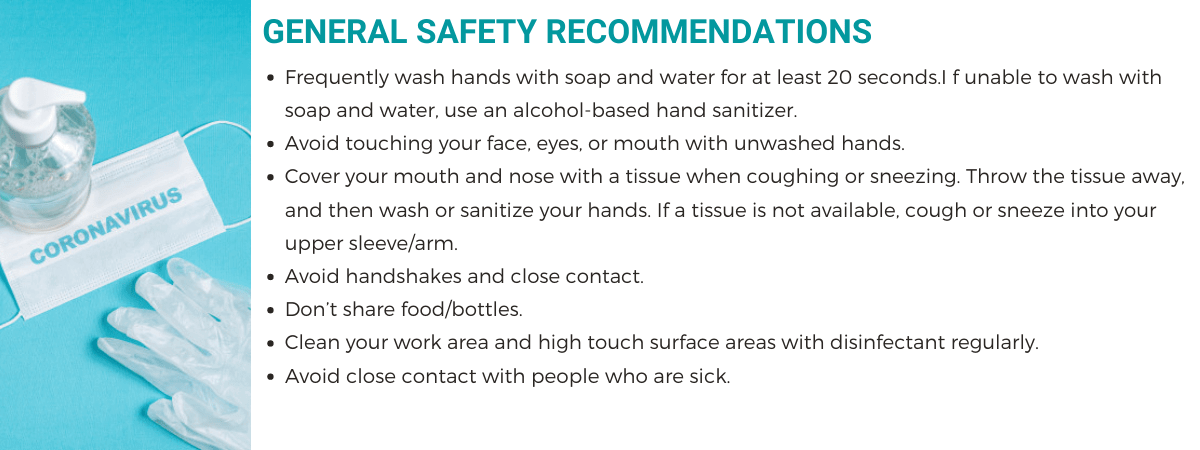 Coronavirus General Safety Recommendations Ontario, Canada